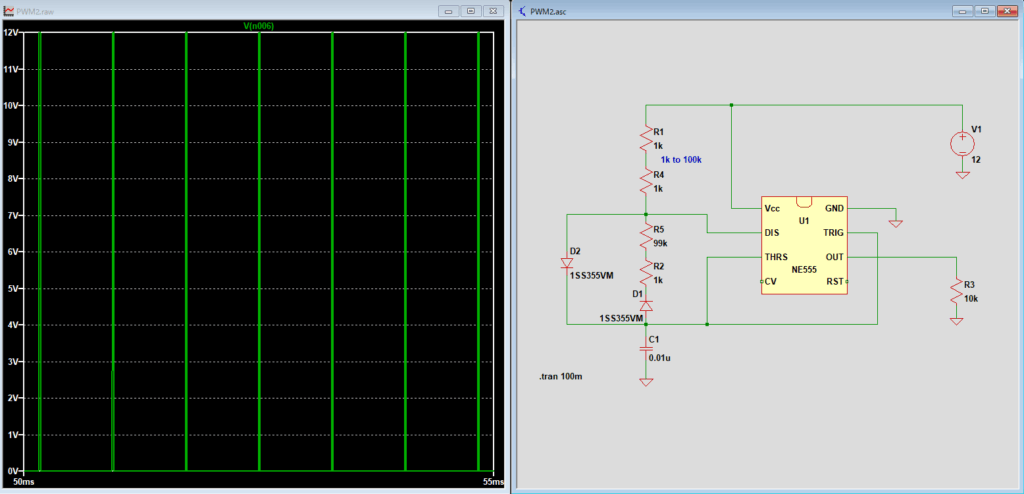 LTSpiceシミュレーション結果：Duty最小