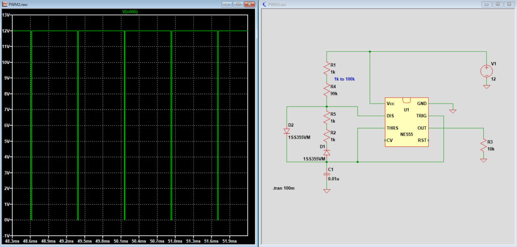 LTSpiceシミュレーション結果：Duty最大