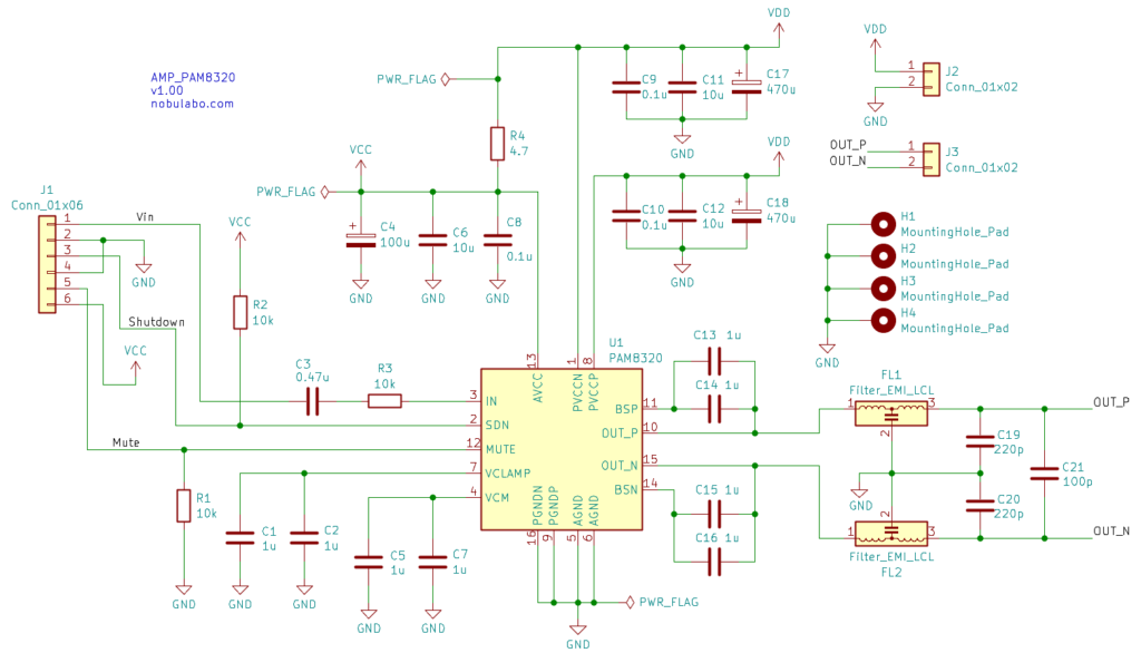 PAM8320の回路図
